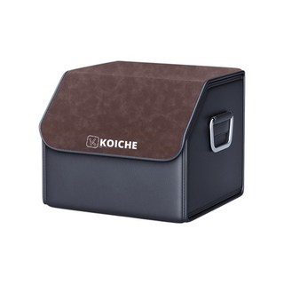 코이체 고급형 공간 자유 조절 접이식 트렁크 수납함 소프트 가죽 트렁크 정리함, 모카브라운