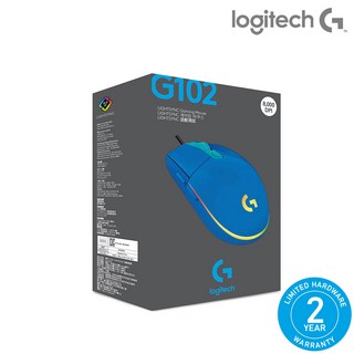 로지텍 G102 2세대 LIGHTSYNC 게이밍 유선마우스 박스 국내정품 +마우스피트 [에스티에스컴퍼니], 블루 박스 국내정품 + 마우스피트