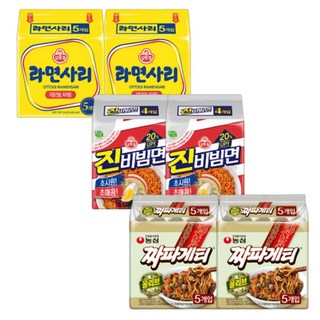오뚜기 라면사리 진비빔면 농심 올리브 짜파게티 멀티팩6봉지