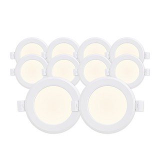 라인라이팅 LED 에코 3인치 다운라이트 5W (벌레유입방지/방습), 주백색(아이보리빛), 10개