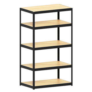 몬스터랙플러스 1000x600x1800 5단 철제 선반 수납장 조립식 앵글, 블랙