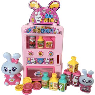 玩具先生 萌粉兔 自動販賣機家家酒玩具，角色扮演遊戲，模擬購物體驗, 詳見包裝