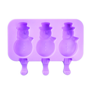 菱格紋冰棒模具 DIY冰棒製冰器 食品級矽膠冰棒盒 自製冰品模具, 雪人兄弟(不趕快吃掉就會融化), 1個