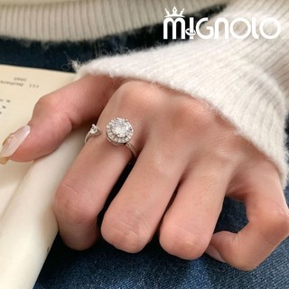 MIGNOLO 旋光小圓鑽戒指 水鑽簡約百搭戒指 銀色戒指 女生戒指 開口可調式戒指 韓國飾品