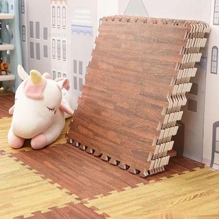 「限時優惠新品」寶寶爬行墊 防滑巧拚地墊 巧拚軟墊 防護地墊 防護巧拚 防滑巧拚 泡沫地墊木紋拚接加厚30小片傢用兒童爬, 淺色木紋,30x30x1.0cm36片