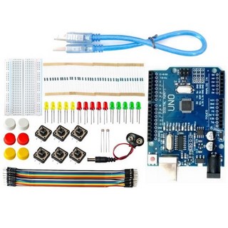Arduino入門實習套件 UNO R3開發板 線材 按鍵帽開關 LED 光敏電阻 電子元件學習套件