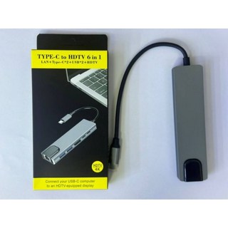 Type-C 轉 HDMI USB3.0 集線器 帶 100M 網卡 現貨供應，輕鬆擴展連接功能, 1個, 灰色 六合一 type-C含PD, 灰色 六合一 type-C含PD