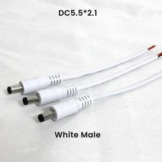 22AWG 남성/여성 전원 케이블 잭 DC 커넥터 CCTV 카메라 LED 스트립 빛 5.5x2.1mm 15cm 5-12V 어댑터 와이, 05 3PCS, 04 Male White