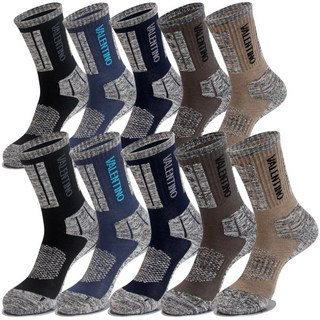 발렌티노크리스티 남성용 사이드VLTN 두꺼운 등산 아웃도어 기능성 양말 10켤레, 10개