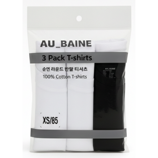 순면 라운드 반팔 티셔츠 3팩 30수 코마사 면티 튜블러티셔츠