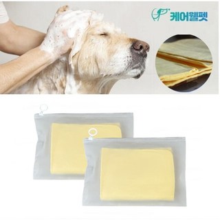 케어웰펫 강아지 습식 펫타올 고양이 목욕수건 털말리기 라지사이즈, 2p, 1개