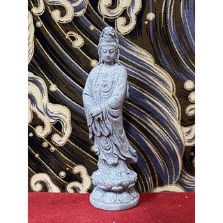 京綸 觀音菩薩石雕擺件組：南海觀音、南北獅石雕，辦公室/水族箱裝飾造景首選