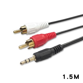 3.5mm立體聲耳機頭轉梅花端子*2 音響 喇叭 線 揚聲器 RCA AV端子 音源 一分二, 1.5米