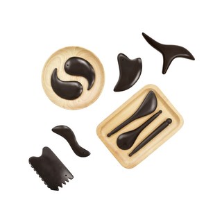 FINDAY 玄黃砭石按摩刮痧撥筋工具組 高品質光亮版 溫熱按摩 臉部身體適用 附收納掛繩, 1個, #2 筆形｜收納袋