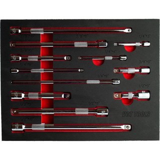 VCT 12개 세트 연장 바 1/4인치 3/8인치 및 1/2인치 드라이브 소켓 CR-V 미러 마감 프로급 공구