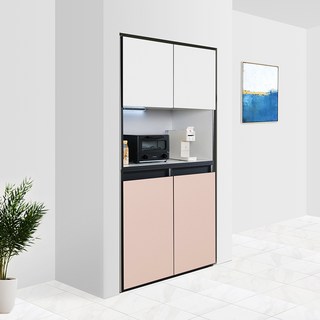 (단독특가)보루네오 엘리브 주방 수납장 틈새장 렌지대 광폭 확장형 상부장 하부장, 스모키_bk133-1