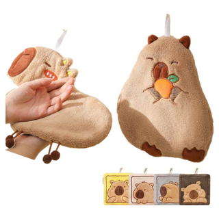 卡皮巴拉擦手巾 可愛造型吸水 掛式廚房浴室, 害羞水豚, 1個