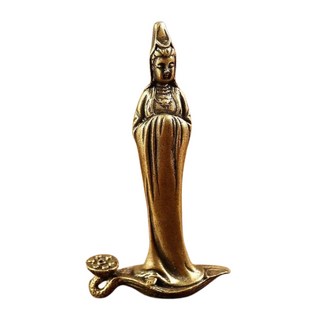 精緻銅製一葉觀音像 禪意家居擺飾 佛像藝術品 開運祈福, 觀音香插