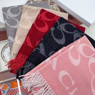 寇家秋冬羊毛羊絨圍巾 時尚雙面提花保暖披肩圍脖