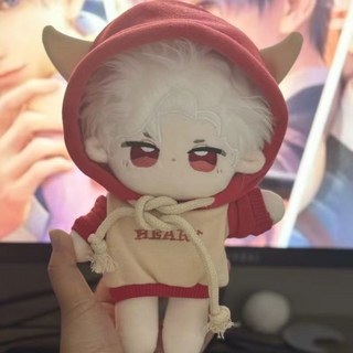 臺灣-出貨【新款熱銷】原創戀與深空乙遊秦徹屬性20cm 棉花娃娃 烏鴉衕人週邊站姿毛絨公仔, 1個, 浴巾（無娃娃）,20cm