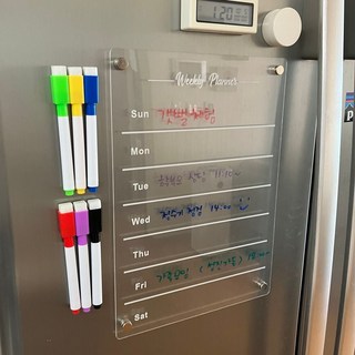 냉장고 아크릴보드 자석 마그네틱 스케줄 메모보드 k#sg, 클리어