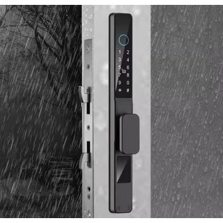 智慧門鎖 觸控 指紋 密碼 IC卡 黑色 防水 240x30mm, 1個