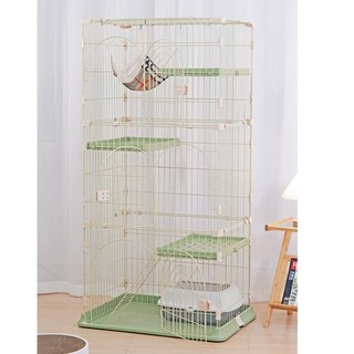 寵傢好 DC三層貓籠 鐵絲貓籠 閣樓貓籠 大貓籠 寵物籠 超大空間, 綠色, 1個
