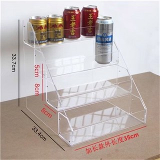 악세사리 아크릴 계단식진열대 받침 선반 투명 거치대, 뉴 롱 4단 기장 35cm, 1개