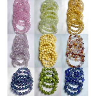 櫻花瑪瑙彩色螢石黃水晶貔貅手串，紫水晶紫玉晶檀木十八籽手鍊，青堤奶蓋彩色瑪瑙時尚手串, 84粉晶8mm(一條）,珠子難免微暇❤️完美者勿下標, 1個