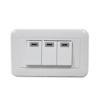 同立電工 大型夜光開關 雅白 大面板 單開 雙開 三開 三切 螢光開關 三開關蓋板, 【C】雅白夜光三開關 TL-3S, 1個