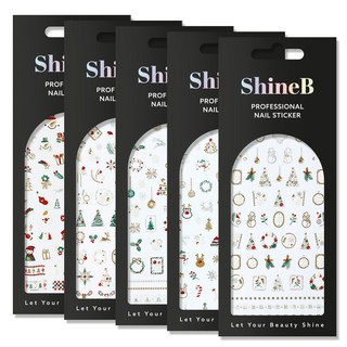 샤인비 크리스마스 프로 네일 아트 스티커 5종 세트, 1개, RC5-01