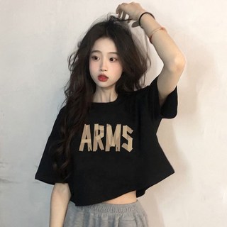 胖mm穿搭街舞短款上衣時尚百搭甜酷小衆辣妹薄款圓領外穿顯瘦美式