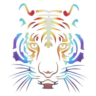 個性化激光虎頭反光車貼，乙烯基汽車裝飾貼紙，防水耐用，提升夜間行車安全, 1個, #1