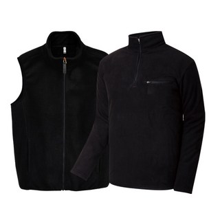 퍼플리스 후리스 본딩 조끼 + 후리스 반집업 2장세트상품