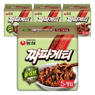 농심 올리브 짜파게티 140g 5입(멀티) 4개, 올리브짜파게티20개