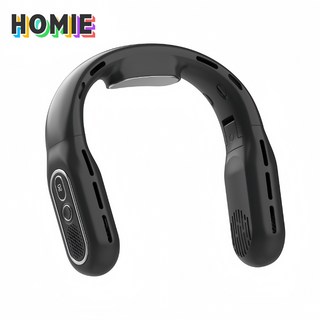 넥밴드선풍기 접이식 휴대용선풍기 무소음 냉각선풍기, 검은색