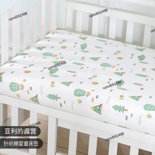嬰兒床笠 寶寶床墊罩 嬰幼兒 防水隔尿 純棉床單 A類針織棉 嬰兒床圍 嬰兒床包 隔尿防水透氣兒童針織, 小兔森利,90*50, 1個