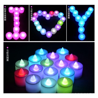 芊宸302 LED蠟燭 告白求婚慶生浪漫佈置排字蠟燭 多色LED燈電子蠟燭小夜燈, 白殼白光