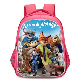 瘋狂動物城2 簡約書包 學生書包 電腦包, 圖案7,紅大號, 1個