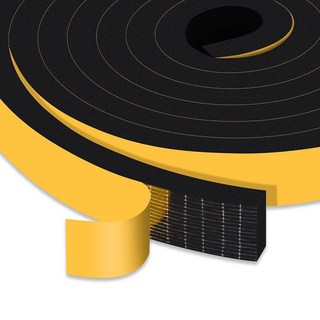 트리시키 웨더 스트리핑 도어 씰 스트립 강력 접착 및 창문 단열재 방음 폼 테이프 슬라이딩 도어 현관 프레임 창문 방광(1/2인치 x 1/4인치 13피트), 1 In x 1/2 In x 40Ft, Black, 1개