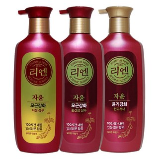 미쟝센 리엔 자윤 모근강화 중건성 지성 샴푸 컨디셔너 500ml x 2개입, 리엔 자윤 모근강화 중건성 샴푸x2개입
