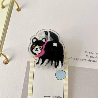 原創猫咪PP夾可愛卡通高顏值少女心亞克力手賬夾子創意收納夾資料夾手帳夾亞克力票據夾密封夾長尾夾, 1個, 【黑色猫咪】雙面PP夾