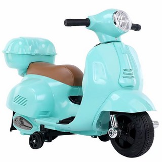 TECHONE MOTO42 可愛復古風電動摩托車，兒童電動車童車充電式，可愛配色，台灣現貨, 綠色, 1個