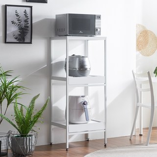 공간철학 앨리카 전기 밥솥 선반 밥통 다이 오븐 렌지대 수납장, 화이트, 2단