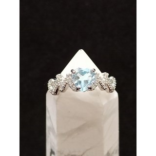 925純銀 藍色托帕石 戒指