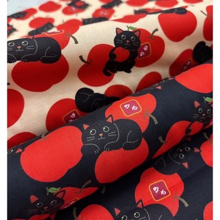 平安貓 (20支純棉布)台灣原創布料, 深, 1個