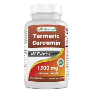 Best Naturals 薑黃素胡椒鹼植物膠囊 1500mg, 1罐, 180顆