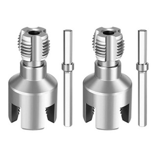 YSSHOP 2개 PVC 튜브 스레더 1/2'' 3/4'' 다이스 스레드 메이커 튜브 스레드 절단 도구 건물 주택 개조용, 탄소강, 은