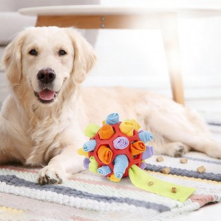 강아지 고슴도치 노즈워크 볼 장난감 애견 축구 모양 반려동물 놀이 장난감, 1개, 레드 혼합색