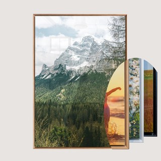 두진액자 아크릴 띄움 액자 유광 뷰라섹 사진인화 포함, 1개, 화이트